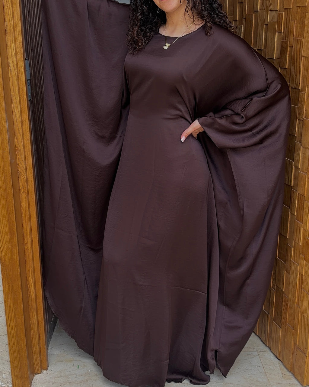 Butterfly Abaya Brown Chocolate