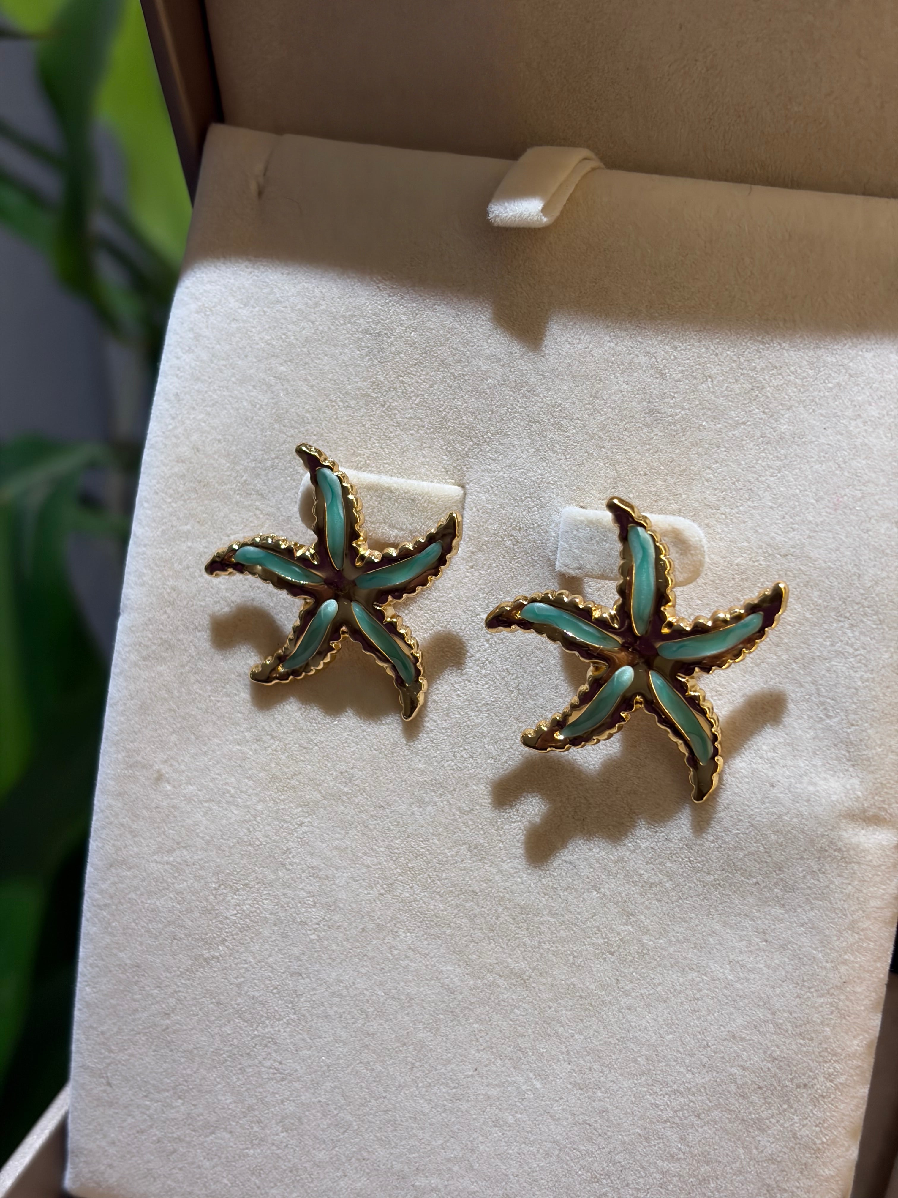 Beach earrings Green