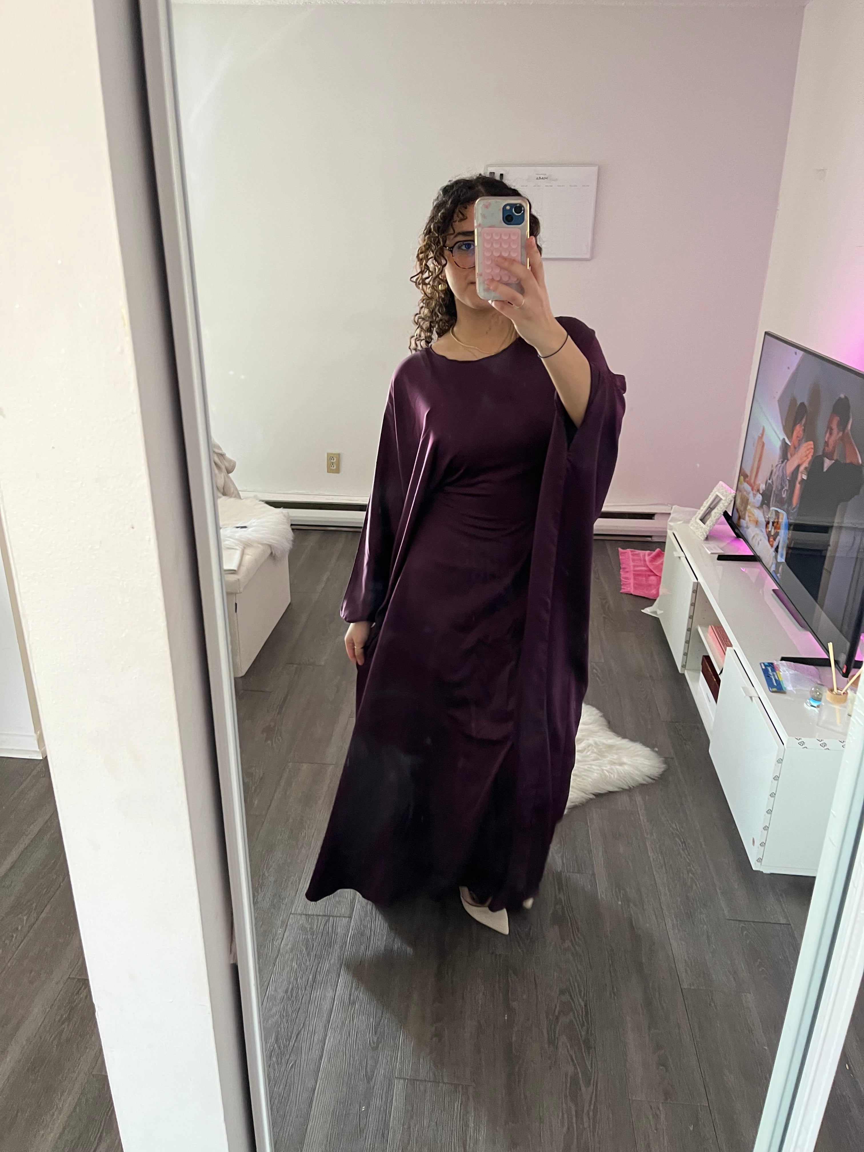 Butterfly Abaya Mauve Prune