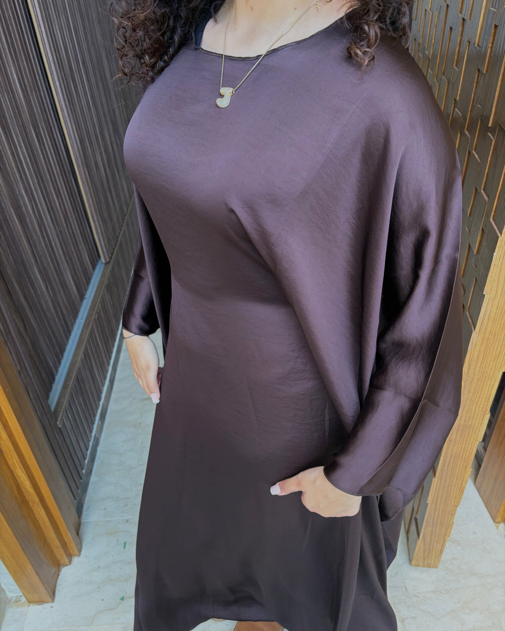 Butterfly Abaya Brown Chocolate
