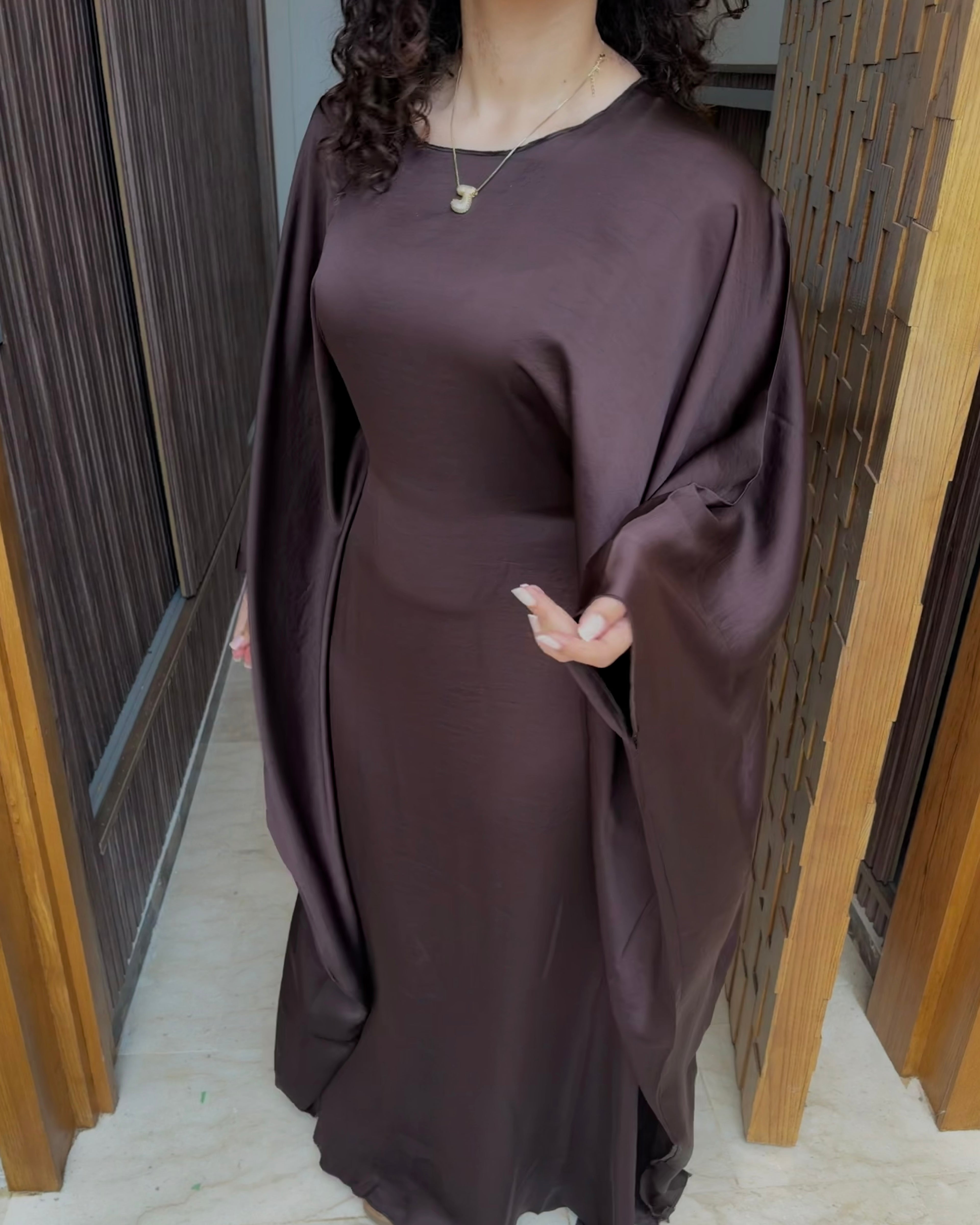 Butterfly Abaya Brown Chocolate