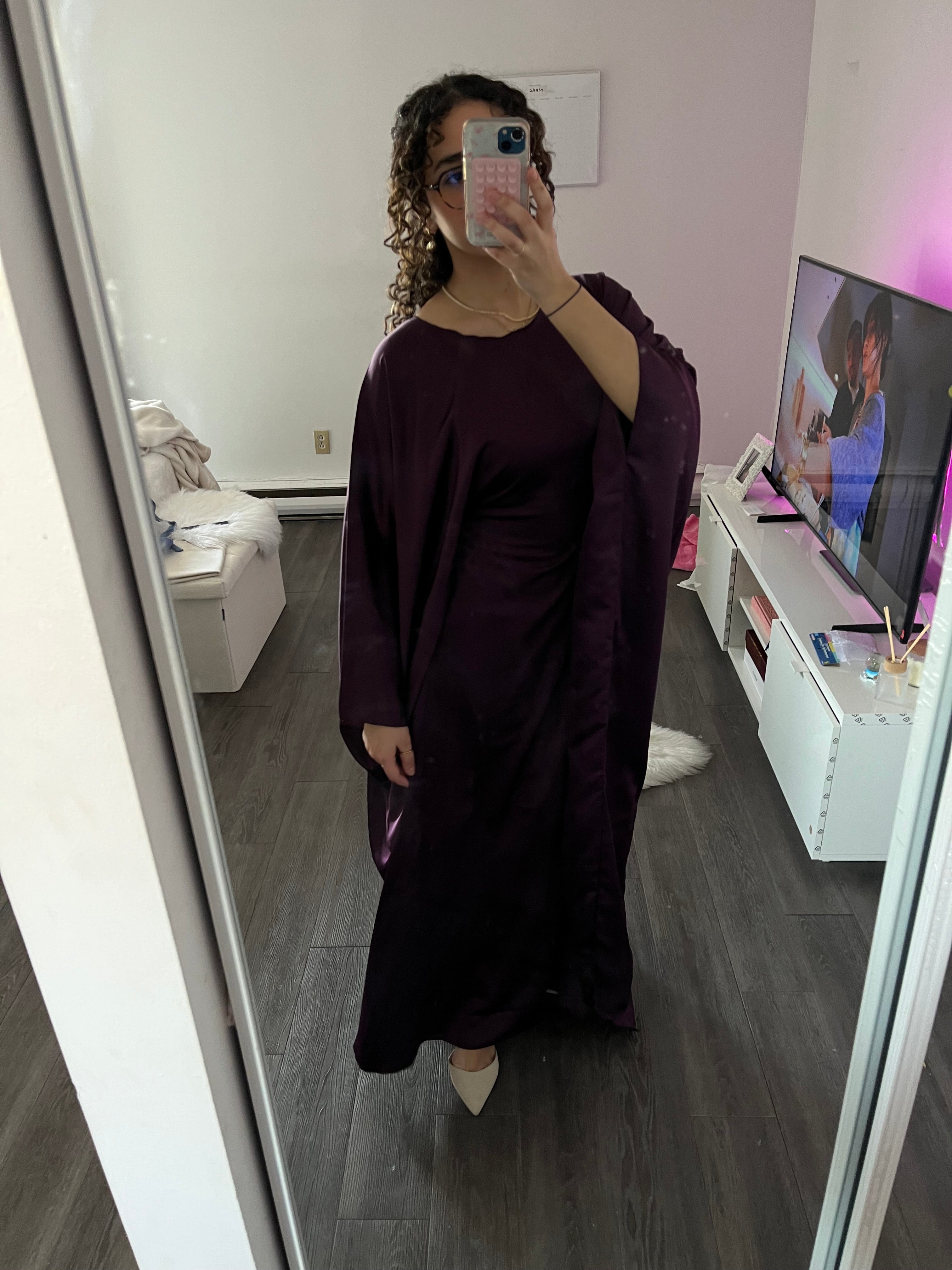 Butterfly Abaya Mauve Prune