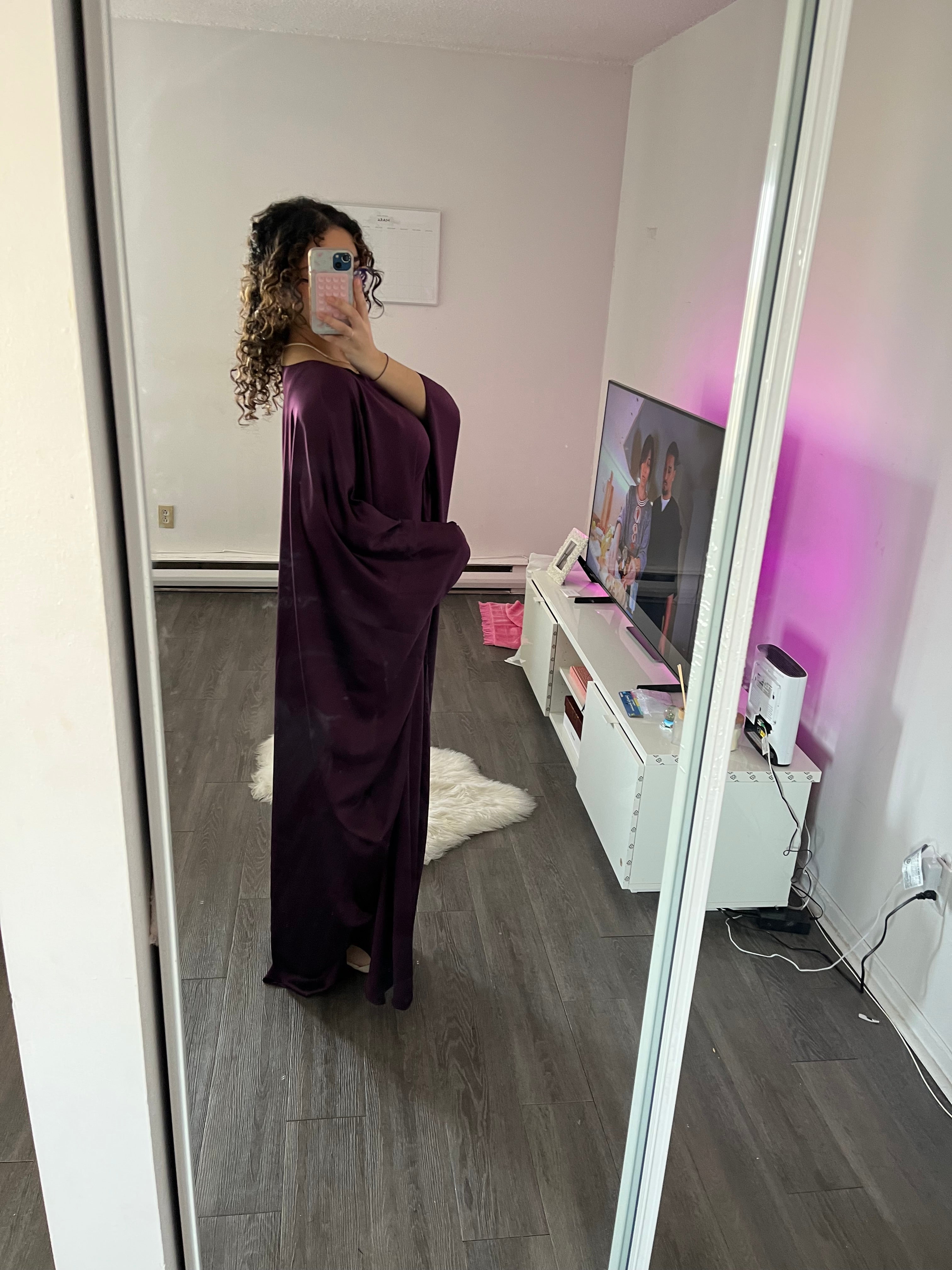 Butterfly Abaya Mauve Prune