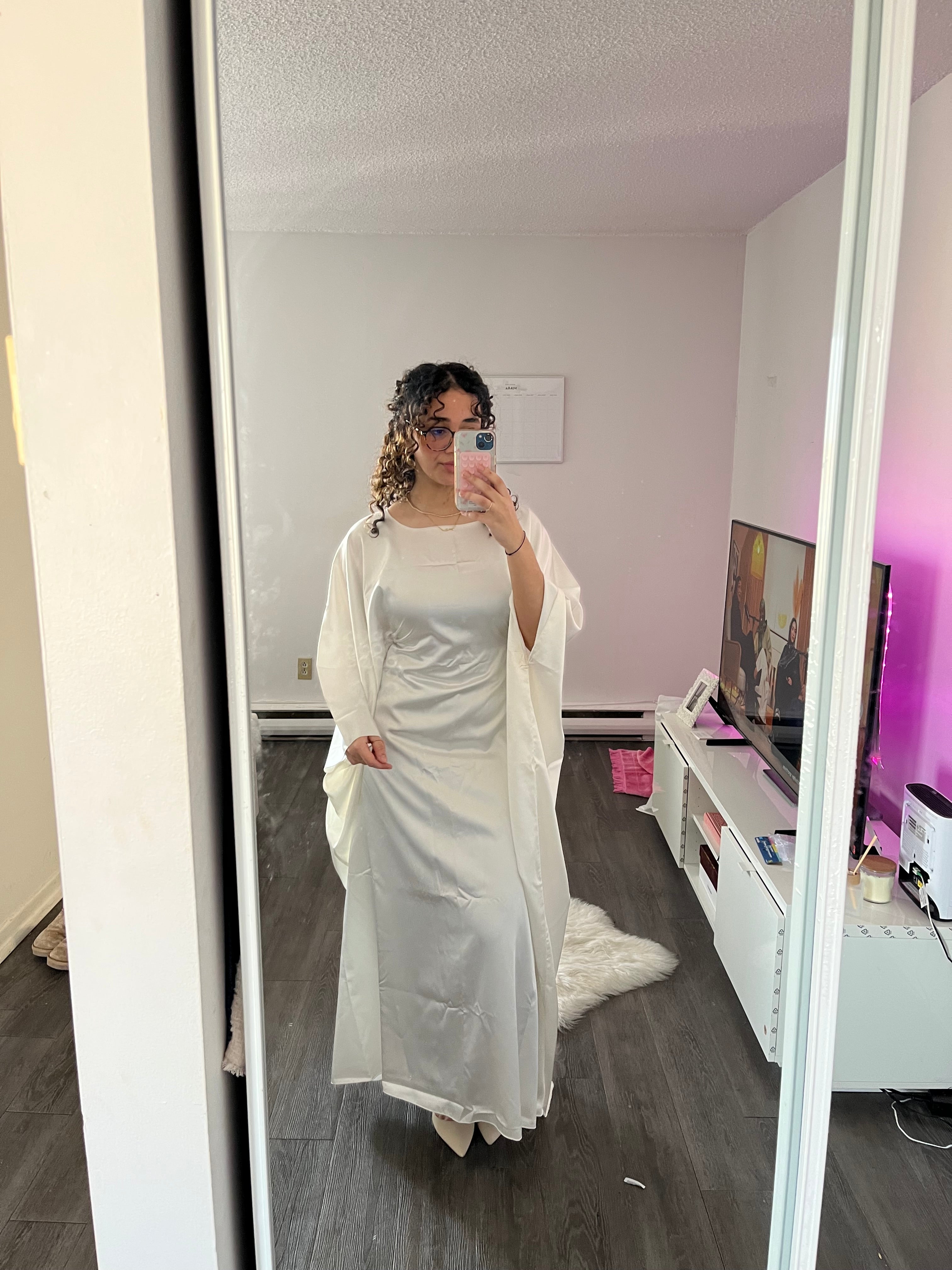 Butterfly Abaya White