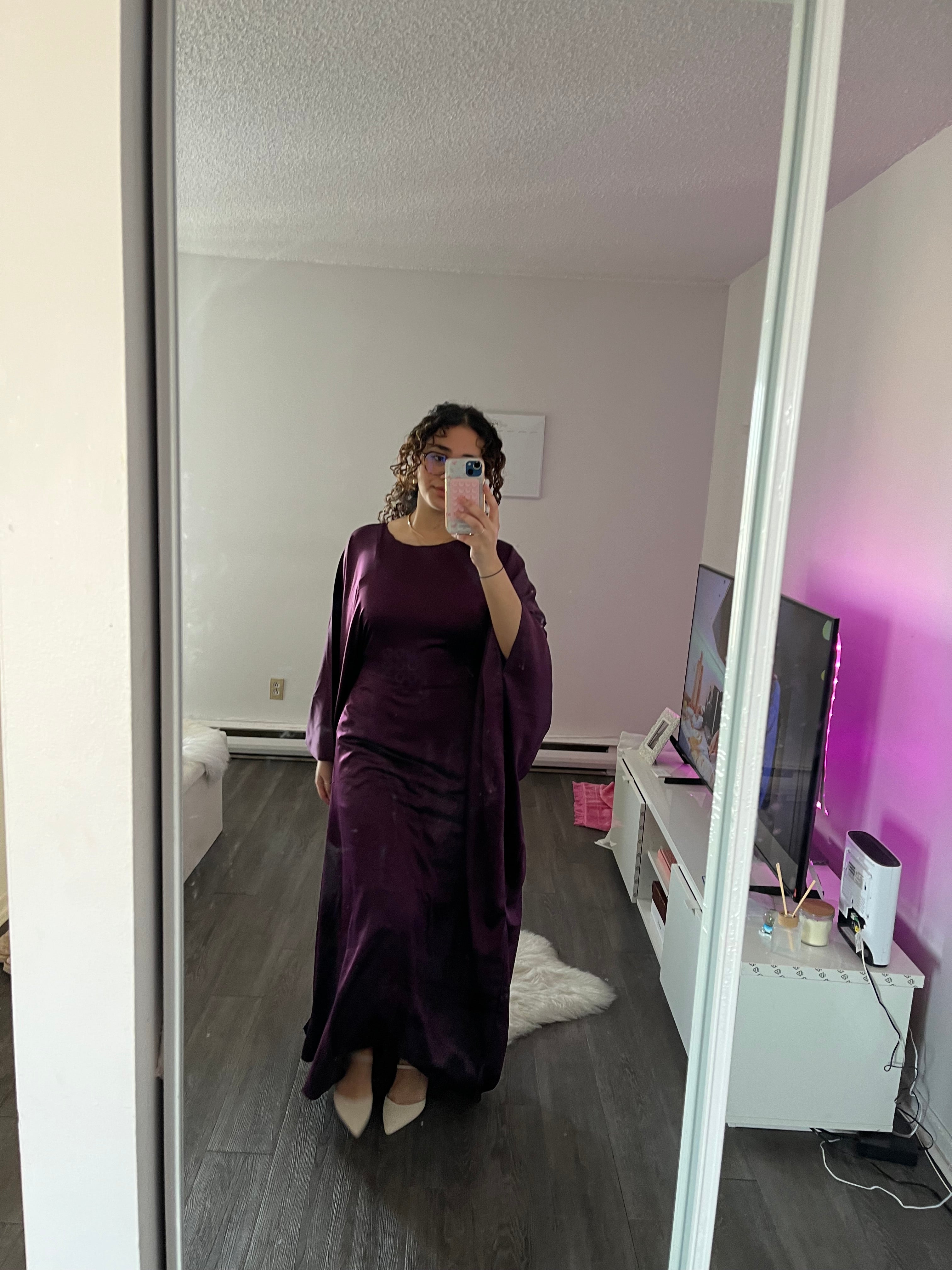 Butterfly Abaya Mauve Prune
