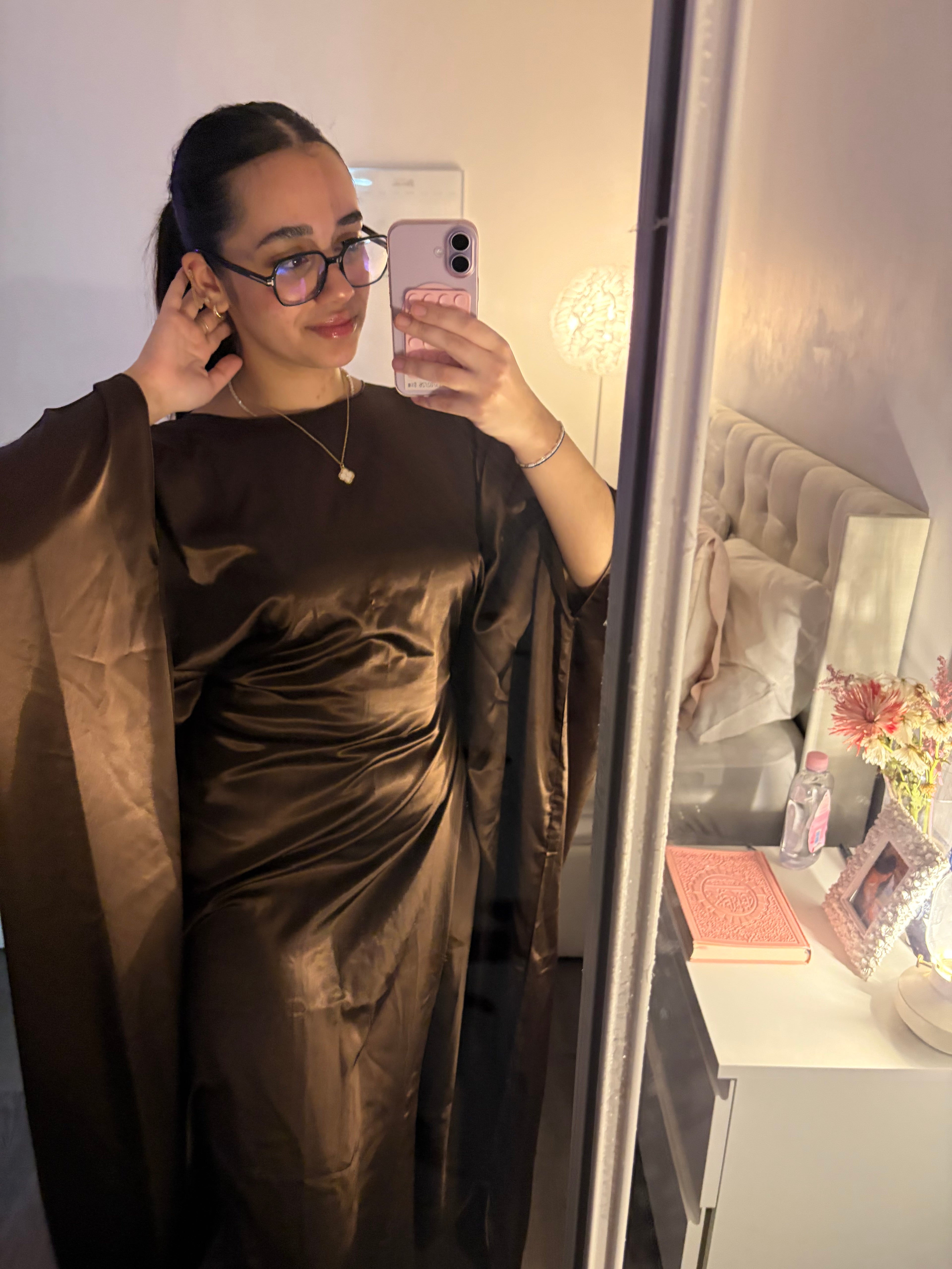 Butterfly Abaya Brown Chocolate